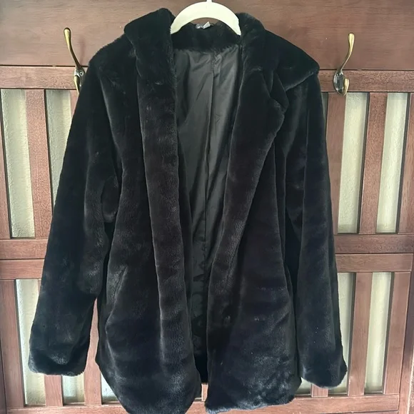 Soft Faux Fur Hooded Coat - Picture 1 of 3